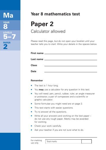 Level 5 - 7 Paper 2