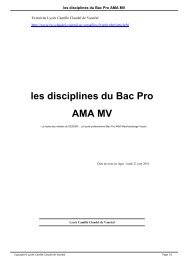 les disciplines du Bac Pro AMA MV - LycÃ©e Camille Claudel de ...