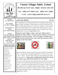 April - Teston Village Public School