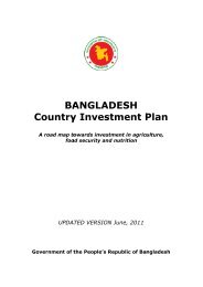 Bangladesh Country Investment Plan - Feed the Future