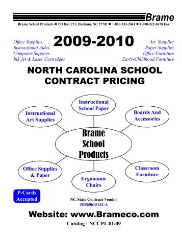 NORTH CAROLINA SCHOOL CONTRACT PRICING Brame School ...