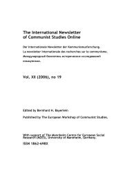Vol. XIII (2007), no 20 - The International Newsletter of ...