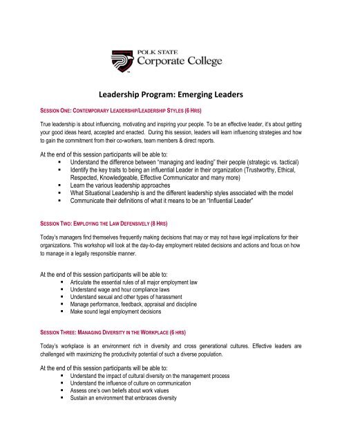 Leadership Program: Emerging Leaders