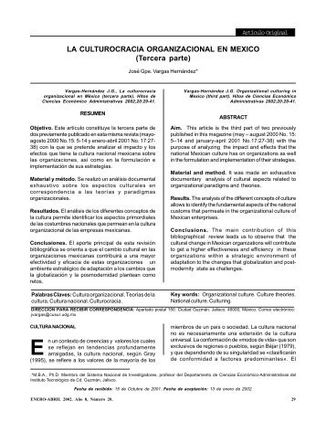 LA CULTUROCRACIA ORGANIZACIONAL EN ... - Publicaciones
