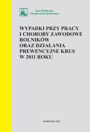 Wypadki przy pracy i choroby zawodowe rolnikÃ³w oraz ... - KRUS