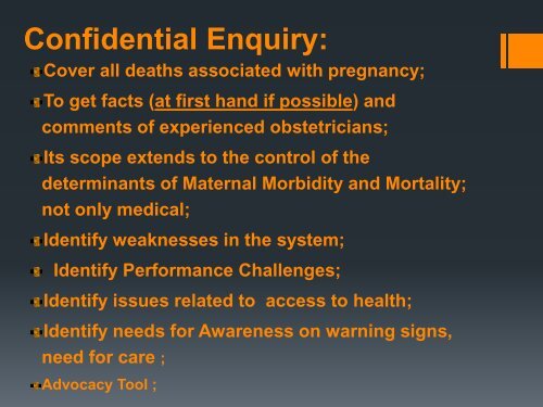 Maternal Death Audit as a Tool for Reducing Maternal Mortality;