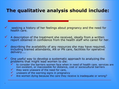 Maternal Death Audit as a Tool for Reducing Maternal Mortality;