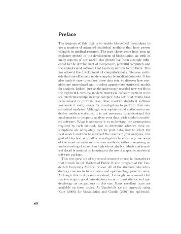 Preface - Vanderbilt Biostatistics Wiki