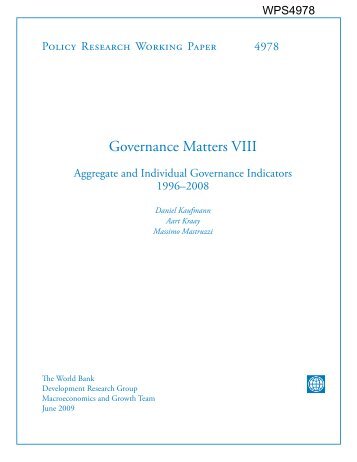 Governance Matters VIII - DeLoG
