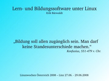 Lern und Bildungssoftware unter Linux - LiWoLi