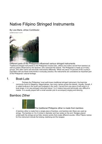 Native Filipino Stringed Instruments - Philippine Culture