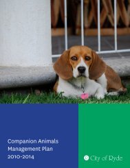 Companion Animals Management Plan 2010-2014 - City of Ryde