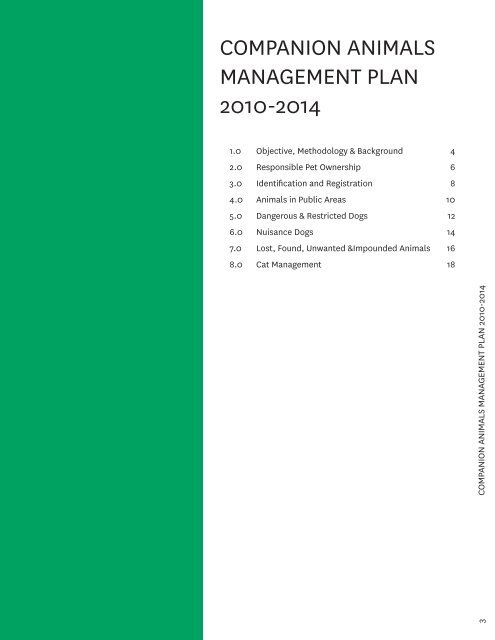 Companion Animals Management Plan 2010-2014 - City of Ryde