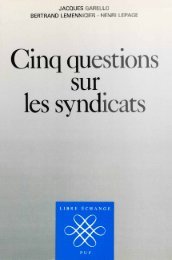 Cinq questions sur les syndicats - Institut Coppet