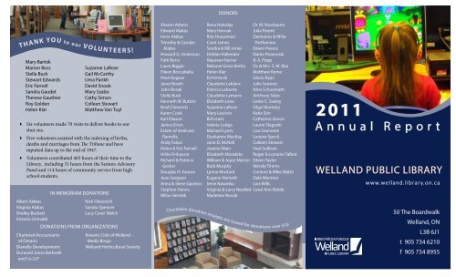 Annual Report - Welland Public Library