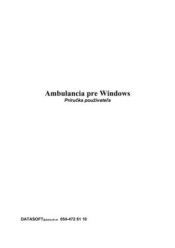 Ambulancia pre Windows PrÃ­ruÄka pouÅ¾Ã­vateÄ¾a - Sme