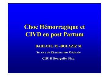 Cas clinique choc hÃ©morragique - ATuRea