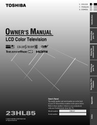 23HL85 Owner's Manual - English - Toshiba Canada