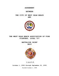 AGREEMENT BETWEEN THE CITY OF WEST PALM BEACH AND ...