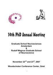 Graduate School Neurosciences Amsterdam & Rudolf ... - ONWA