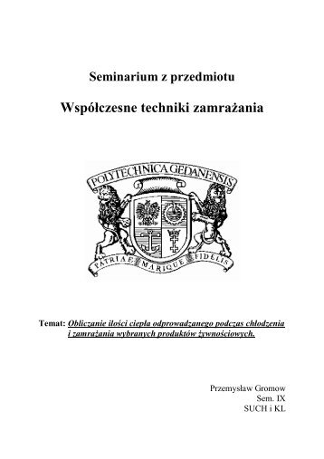 Obliczanie ilości ciepła odprowadzonego podczas chłodzenia i ...