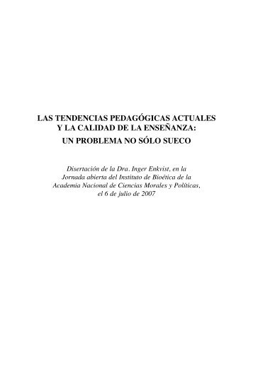 las tendencias pedagógicas actuales y la calidad de la enseñanza