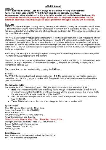 ATC-210 Manual Important Do not overload the device ... - Logitron