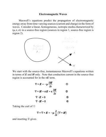 Electromagnetic Waves Maxwell's equations predict the propagation ...