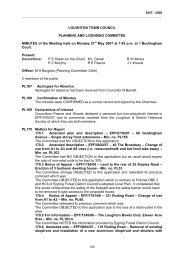 LOUGHTON TOWN COUNCIL PLANNING AND LICENSING ...