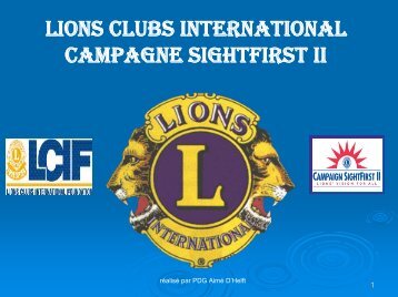 LIONS CLUBS INTERNATIONAL CAMPAGNE SIGHTFIRST II