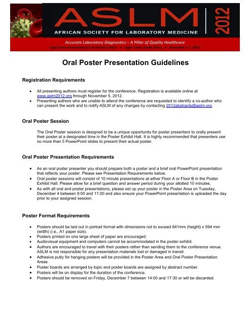 Oral Poster Presentation Guidelines