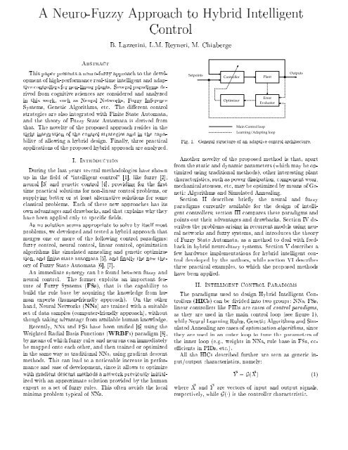 A Neuro-Fuzzy Approach to Hybrid Intelligent Control - ResearchGate