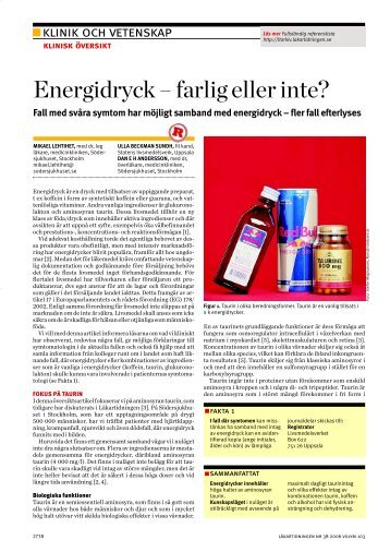 Energidryck â farlig eller inte? - LÃ¤kartidningen