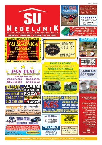 La Fonten NAME Å  TAJ GODINA 6 â¢ BROJ 266 ... - Su Nedeljnik