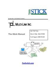 The Stick Manual - Multi-Link Inc: Dependable Fax Switch