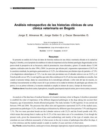 Análisis retrospectivo de las historias clínicas de una clínica ...