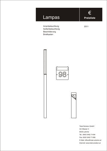 Lampas Preisliste April 2009 - Total Solution