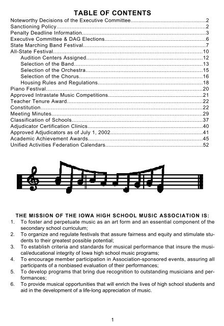 Fall Bulletin No. 221 - The Iowa High School Music Association