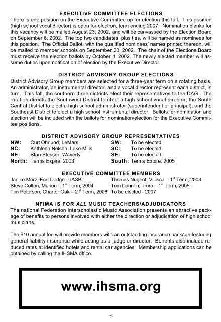 Fall Bulletin No. 221 - The Iowa High School Music Association