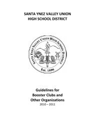 Booster Club Handbook - Santa Ynez Valley Union High School