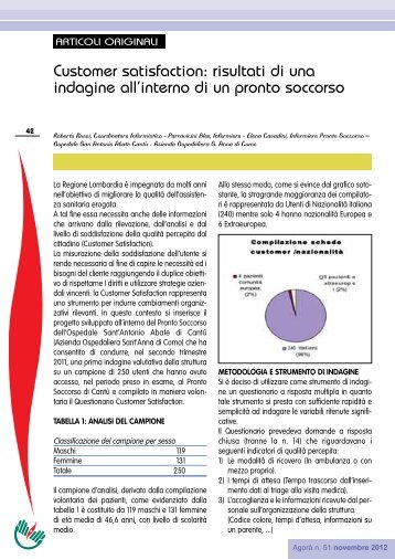 risultati di una indagine all'interno di un pronto soccorso - Ipasvi
