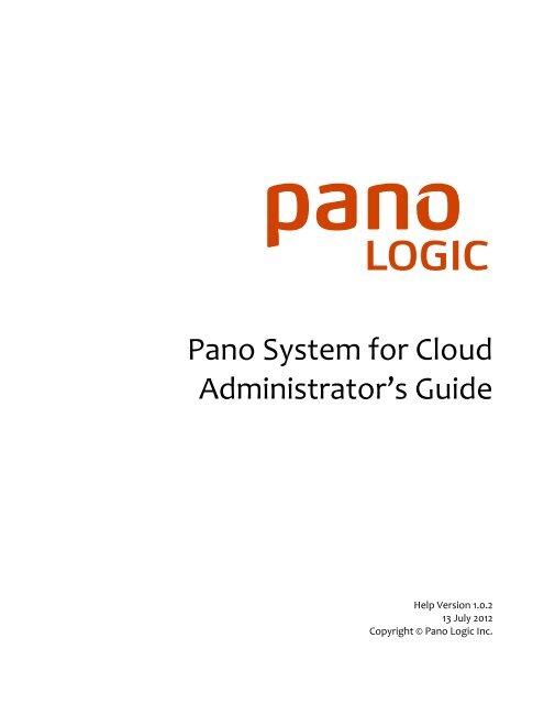 Pano System for Cloud Administrator's Guide - Pano Logic