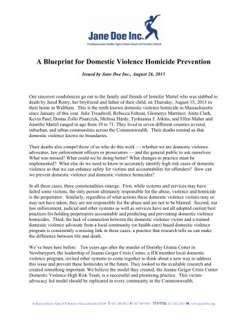 A Blueprint for Domestic Violence Homicide ... - Jane Doe Inc.