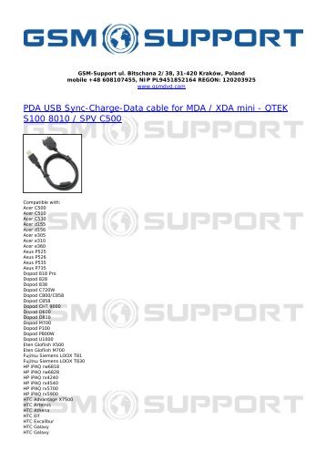 PDA USB Sync-Charge-Data cable for MDA / XDA mini - Gsmdvd.com