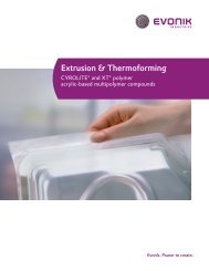 Extrusion & Thermoforming - ACRYLITEÂ® acrylic polymers