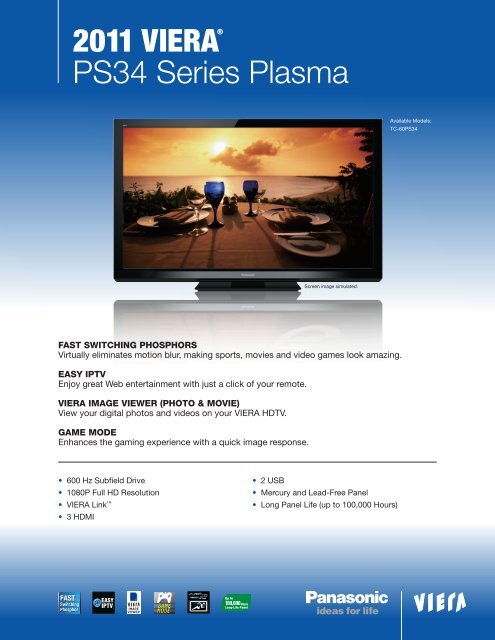 2011 Viera® PS34 Series Plasma - Panasonic