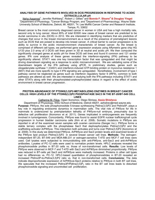 Physiology abstracts from the 3rd Annual WSU /UM Joint Physiology ...