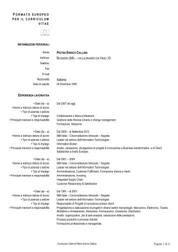 Curriculum - Comune di Bussero