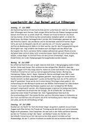 Lagerbericht der Jugi Beinwil und LA Villmergen