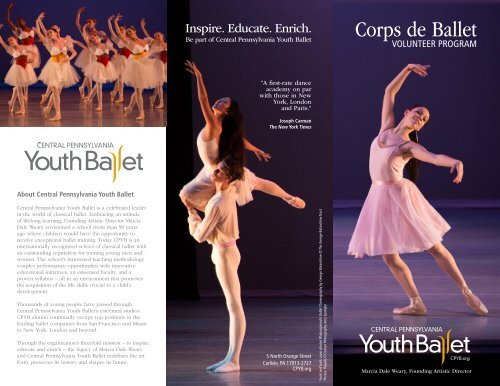 Corps de Ballet Volunteer Program Brochure - Central Pennsylvania ...